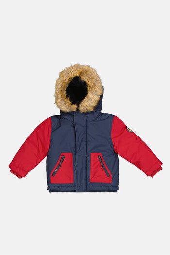 TAPE A L'OEIL Toddlers Boy Embroidered Hooded Jacket, Navy