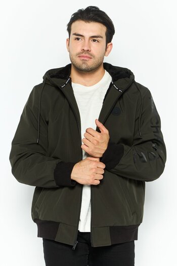 Michael Kors Men Brand Logo Hooded Parka Jacket, Olive
