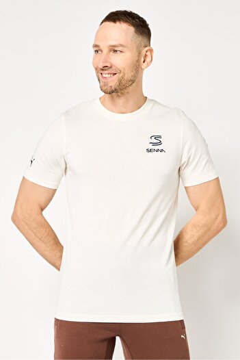 Puma Men Sportswear Fit Short Sleeve Outdoor T Shirt, Off White