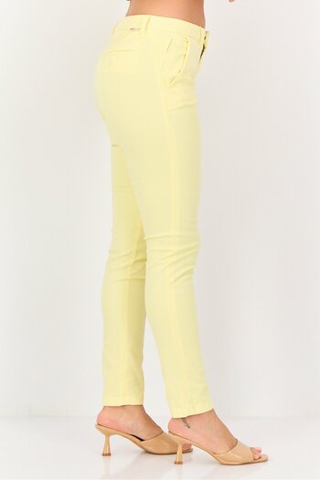 Reiko Women Regular Fit Solid Straight Leg Pants, Light Yellow