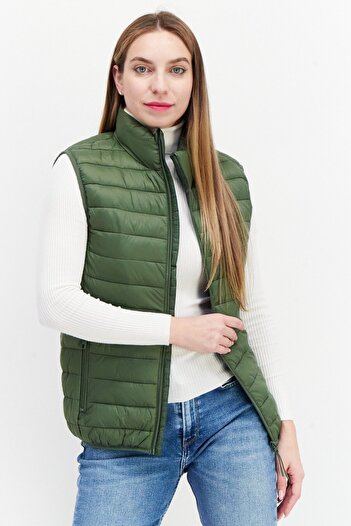 Don't Call Me Jennyfer Women Quilted Puffer Jacket, Olive