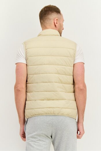 CELIO Men Quilted Vest Jackets, Beige