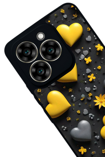 Aksel Kılıf Reeder S919 Compatible Printed , Matte Black, Soft Silicone, Protective, Shock Absorbing Cover, Case