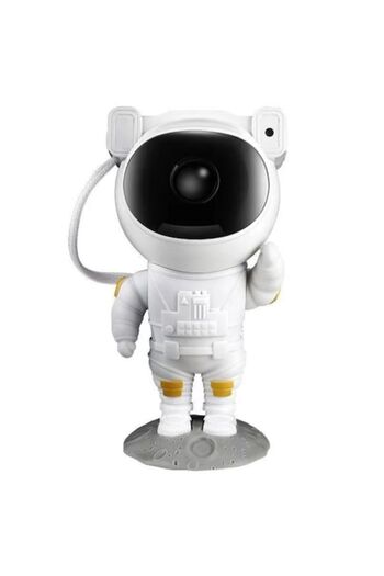 OEM Astronaut-style Galaxy Laser Night Light Projector with Remote Control, 360° Adjustment, White
