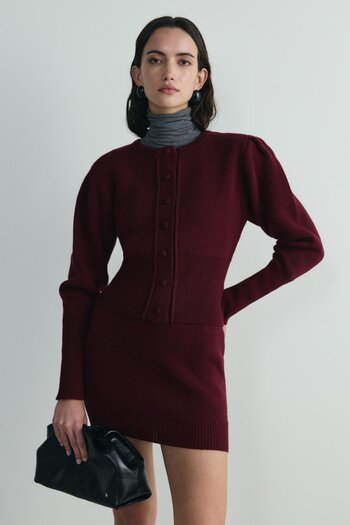 Suud Collection Bordo Lucy Triko Mini Etek
