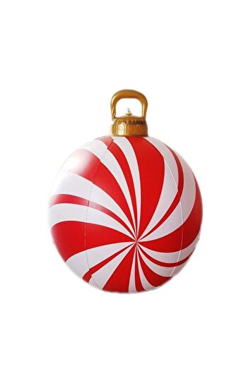 Generic HZYH Large PVC Inflatable Christmas Decorated Ball Ornaments Giant Inflatable Outdoor Holiday Yard