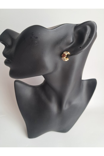 BHR AKSESUAR Brown Tiny Earrings (1cm)