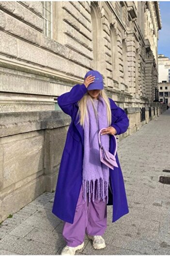 OX-RA Lilac Scarf Soft Textured Shoulder Shawl