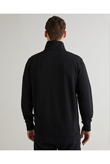 Gant Men's Black Regular Fit Zippered Sweatshirt