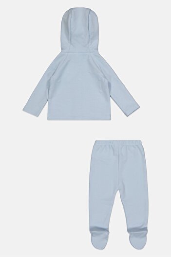 Rock A Bye Baby Boutique Toddlers Boy 2 Piece Hoodie and Bottom Set, Light Blue