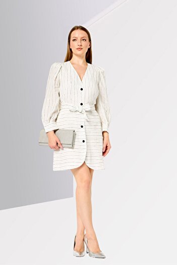 SANDRO Women Stripe Mini Dress, Multicolor