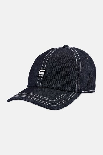 G-STAR RAW Men Brand Logo Denim Cap, Blue