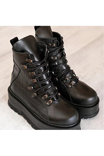 exclusives.ro Ghete dama - Gio - piele naturala impremiu croco - talpa inalta