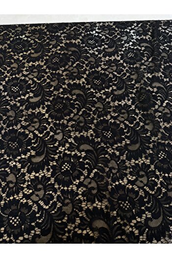 METERİAL Black Floral Motif Classic Lace Fabric – 135 cm Width |   A Piped K – Dressmaking Fabric