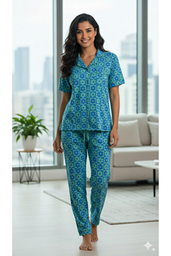 TIPTOPKSA Women's open cotton pajama set