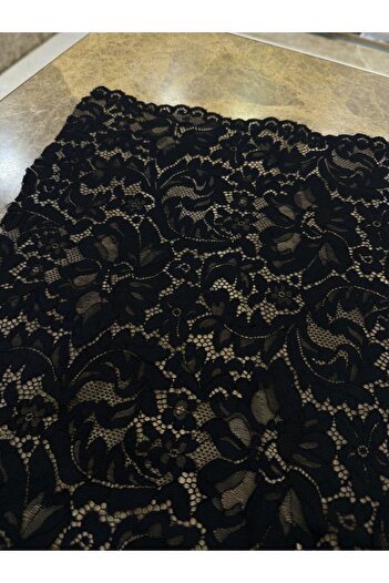 METERİAL Black Floral Patterned Classic Lace Fabric – 135 cm Width |   A Piped K – Dressmaking Fabric