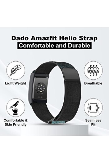 Generic Nylon Replacement Band Compatible with Amazfit Helio Strap - Breathable Adjustable Sport Wristb