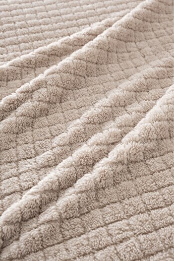 Sevim Wellsoft Blanket-Tv Blanket-Plush Fleece Soft Blanket-110X160 Cm-Beige