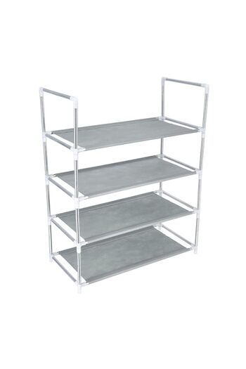 Generic Delcasa 4 Tier Shoe Rack, Easy to Move &Space Saving, Grey DC2003 Modern Design, More Storage Space