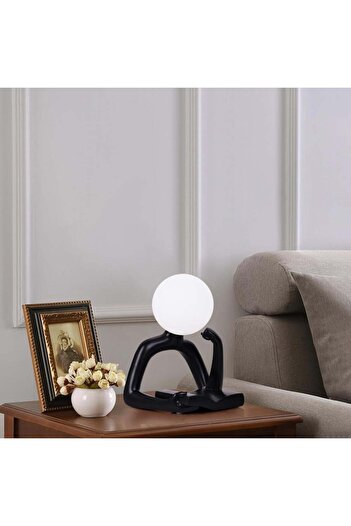 GESR HOME Modern carved resin night lamp with statue (cool light)