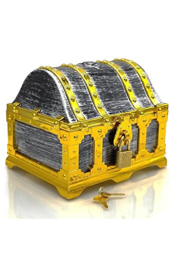 Generic X spring Pirate Treasure Chest, Kids Treasure Box with Golden Details, Themed Storage Container for