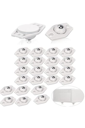 Generic Yelajoy 24PC Self-Adhesive Mini Casters - 360° Swivel & Fixed Wheels for Boxes, Storage Racks & Tra