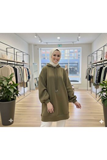 Şule Giyim Women's Trend Balloon Sleeve Three Thread Shaded Sweat