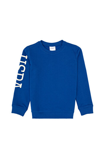 U.S. Polo Assn. Boy's Blue Basic Crew Neck Sweatshirt 50313831-Vr212