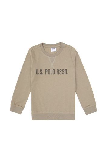 U.S. Polo Assn. Boy's Light Khaki Crew Neck Sweatshirt 50314939-Vr183
