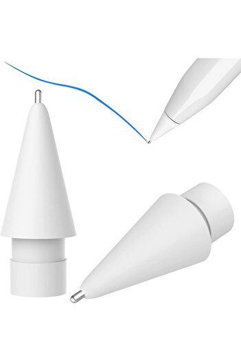 KASTWAVE Replacement Apple Pencil Tips - 2 Pack Fine Control, Copper & Stainless Steel, White