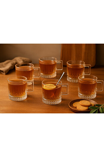 Blinkmax ✨ Glass cups set - 6 pieces (8 cm - capacity 180 ml) Modern luxury design 🥂