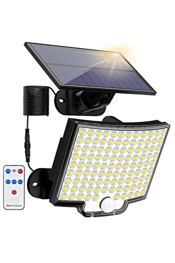 Bukela Solar Outdoor Flood Light - 3500LM, Remote, 16.4 ft Cable, Motion Sensor (3 Modes)