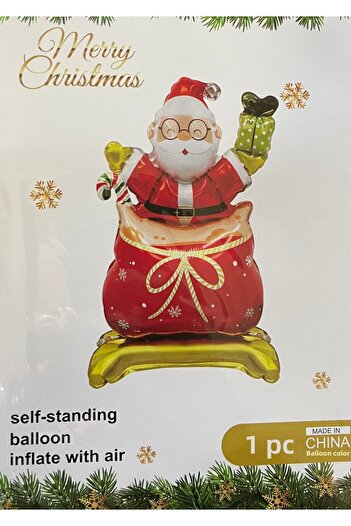 CAVAŞ sun hat Santa Claus Foil Balloon Standing New Year Decor Ornament