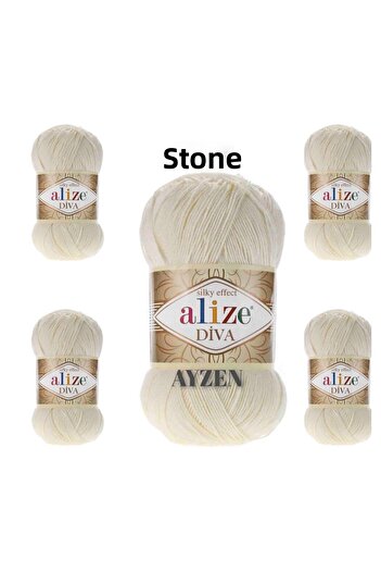 Alize Diva Hand Knitting Yarn 100gr 5 Pack (100gr X 5 Pieces)