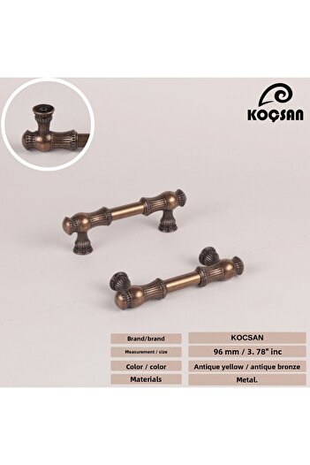 KOÇSAN Sehzade Antic Galben 96 Mm Mâner Luxos Country Mobilier de Bucătărie Dulap Sertar Mâner
