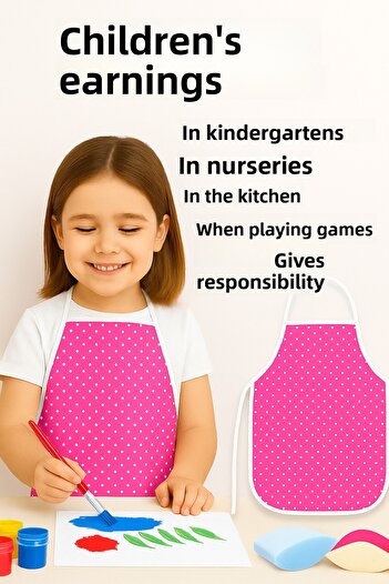 Morlay Activity Children's Apron – Nursery Kindergarten Activity Painting Apron with Liquid Proof Sponge 2-8 Years Old