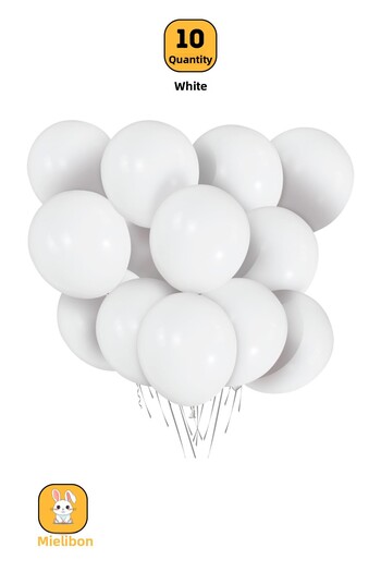 Mielibon 10 Pcs White Balloons - 12 Inch Pastel Colors