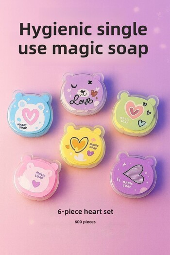 HEY GİDİ GİFT Magic 6-Piece Figured Hand Soap |   Colorful Disposable Soap in a Sweet Box – Hygienic & Practical