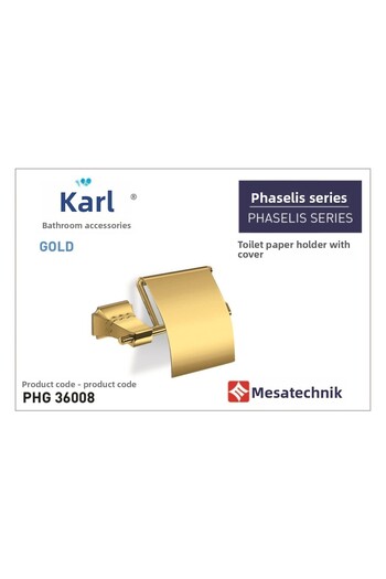 Mesateknik Suport pentru hârtie igienică Karlim Phaselis Series cu capac Aur