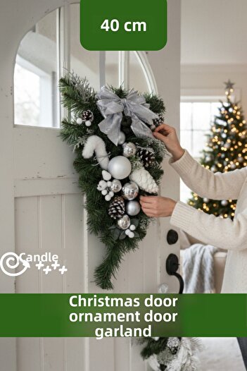 CANVELA Christmas Door Ornament Wreath Wall Decor Hobby Home Decoration Door Wreath Christmas Wreath