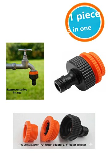 NZB Hose Connection Adapter 3 Different Size Attachments 1/2\" - 3/4\" - 1\" Md306 Garden Hose End Plastic
