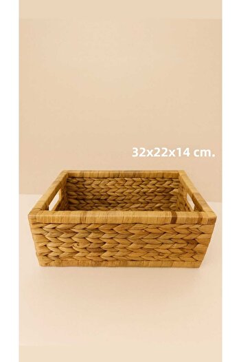 LEONEV Wicker Rectangular Basket Organizer 32X22X14 cm