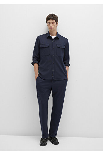 Mavi Navy Blue Knitted Trousers 0010513-86415