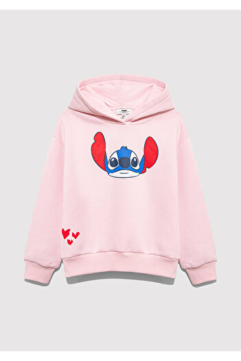 Mavi Stitch Printed Hooded Pink Sweatshirt 7S10165-71007