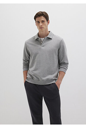 Mavi Graues Sweatshirt mit Polokragen 0S10420-80018