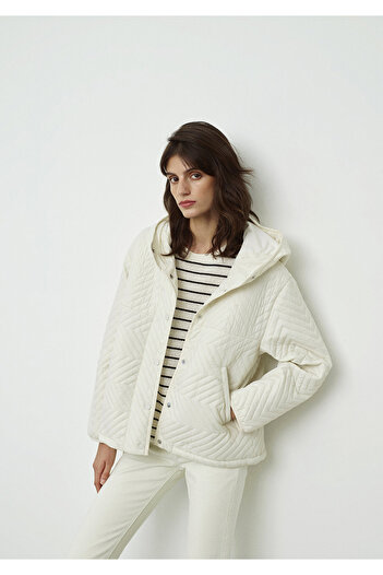 Mavi Hooded Quilted Ecru Jacket Loose Fit / Relaxed Fit 1110460-71609