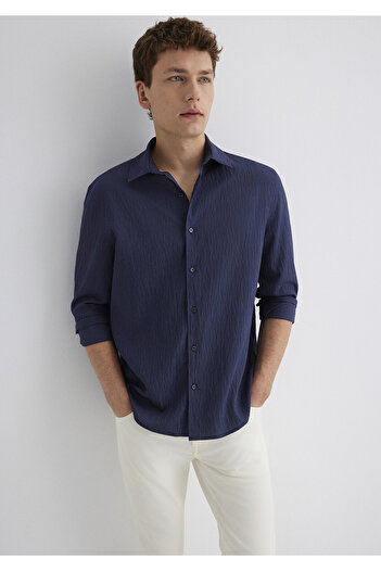 Mavi Lacivert Tencel TM Modal Gömlek Regular Fit / Normal Kesim 0211625-70490