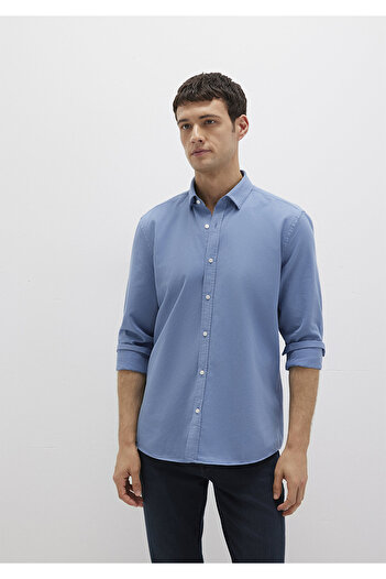 Mavi Tencel TM Liyosel Karışımlı Gömlek Slim Fit / Dar Kesim 0211805-83767