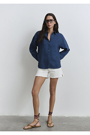 Mavi Heidi 90lar Kırık Beyaz Jean Şort 1410057-90426