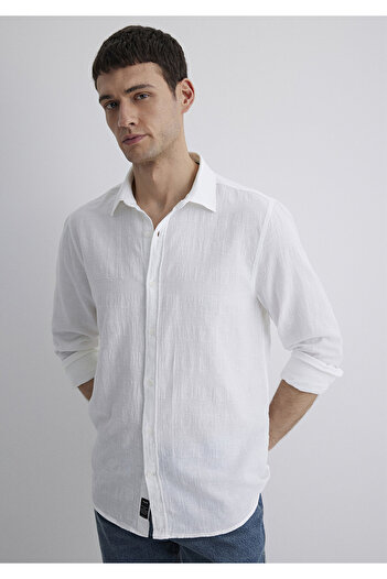 Mavi Ekru Gömlek Slim Fit / Dar Kesim 0211548-70057